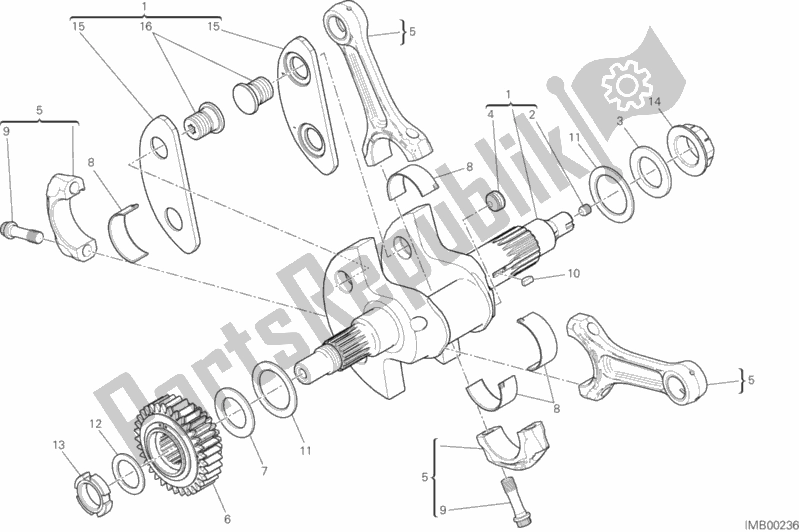 All parts for the Connecting Rods of the Ducati Diavel Xdiavel S Thailand 1260 2017